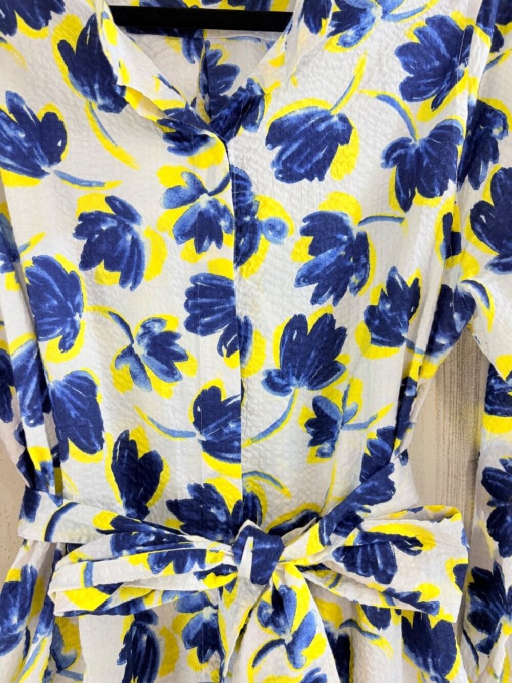 Ann Mashburn Sz L Annette Shirt Dress Floral Seersucker - Picture 6 of 16